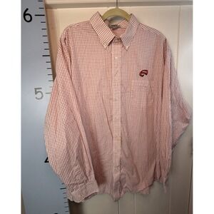 WKU Vantage Red Check Button Down Shirt Men's 2X Embroidered Patch Collegiate